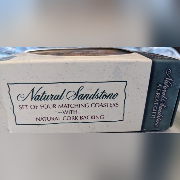 Golden Retriever THIRSTYSTONE Natural Solid Sandstone Coasters set of four - Picture 4 of 4